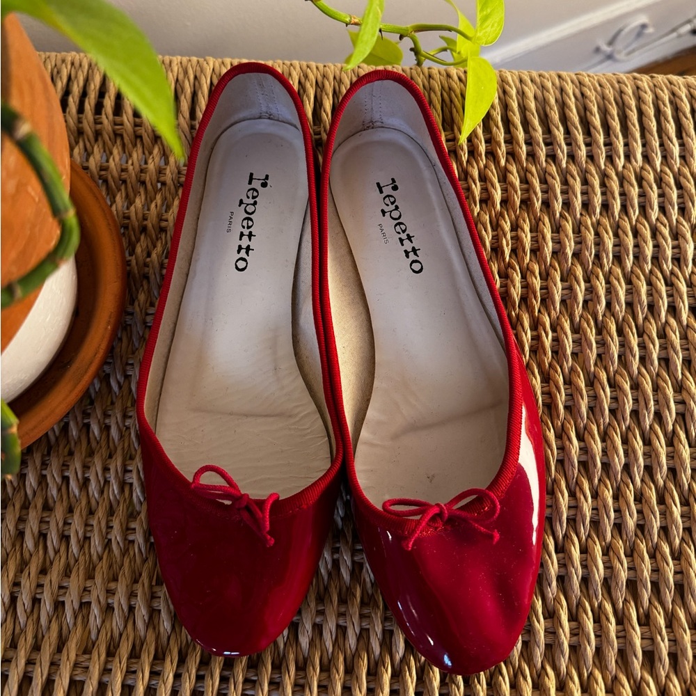 Red Patent Repetto Ballet Flats- 39